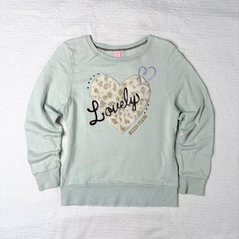 Mezzo Piano "lovely" graphic crew neck from japan